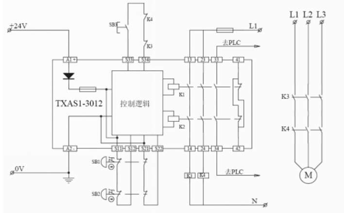 安全继电器控制逻辑图